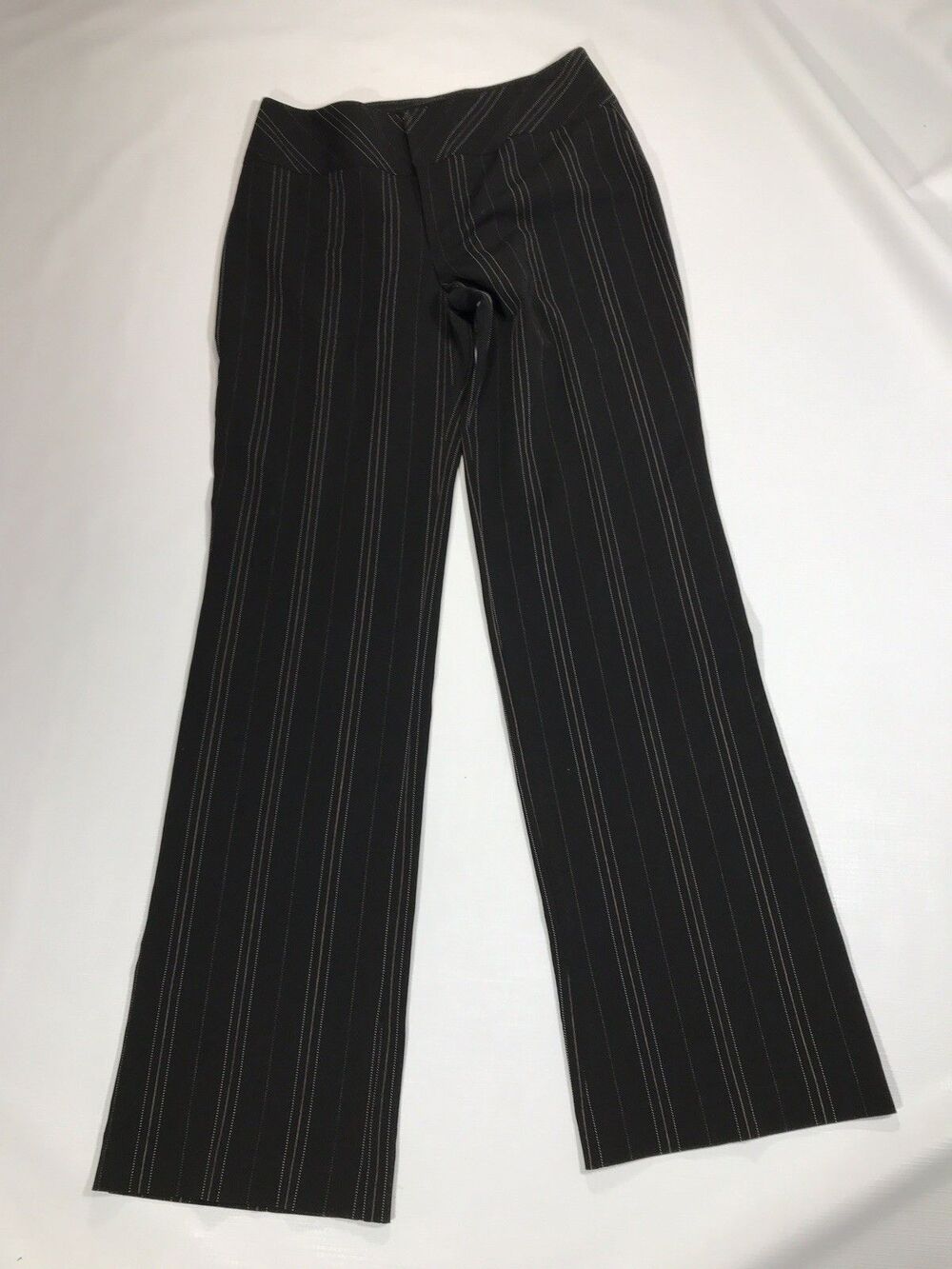 A BYER Brown Beige STRIPED Dress Pants STRETCH Straight Leg Juniors Size 7